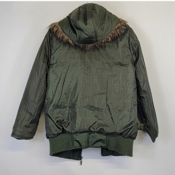DOLLHOUSE Hooded Bomber Green Puffer Jacket Size Medium - Picture 6 of 7